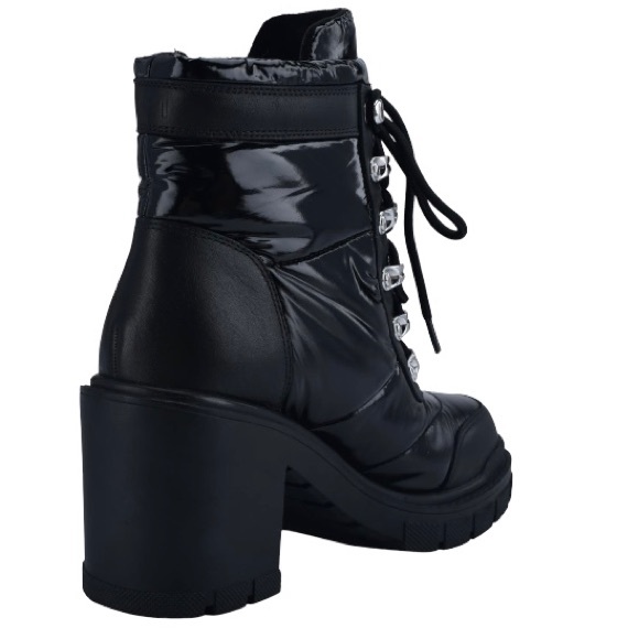 MARC FISHER LTD Vaina Lace-Up Chunky Block Heel Bootie, Black Fabric, Size 8M - Picture 4 of 7